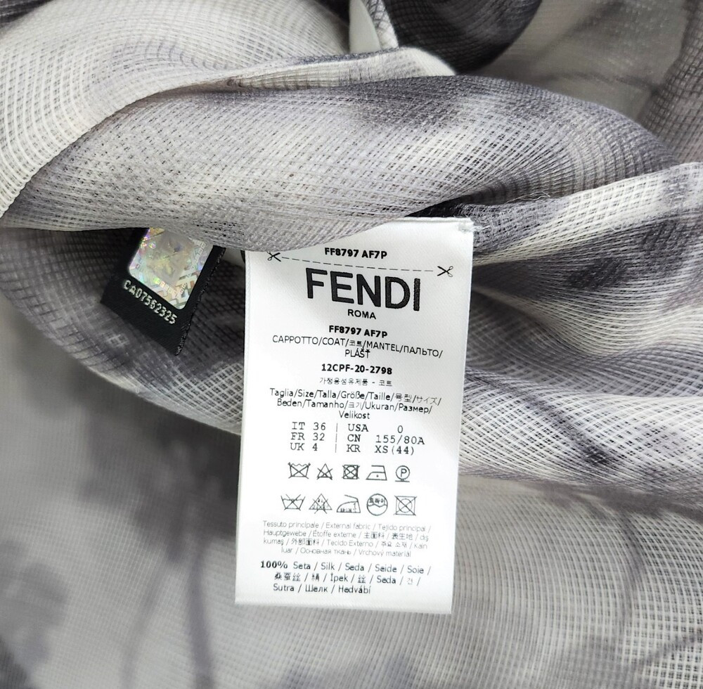 [럭스유] 36 / 펜디 그라데이션 플로럴 오간자 트렌치코트