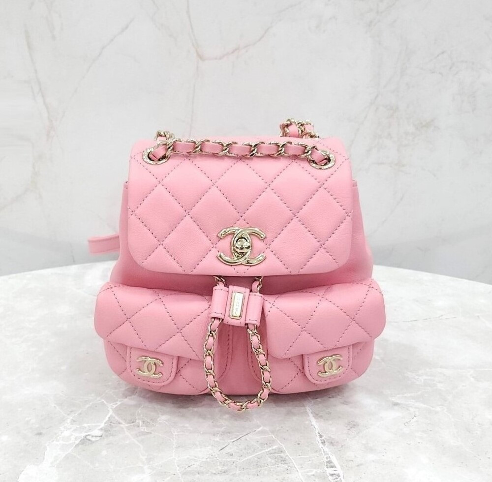 [럭스유] 샤넬 듀마 투포켓 백팩 스몰 핑크 신형내장칩 AS3787