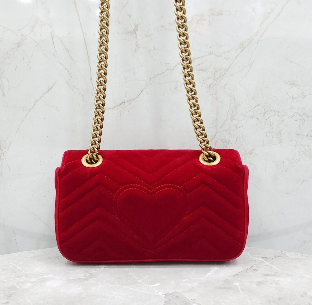 [럭스유] 구찌 GG 마몬트 마틀라세 미니 벨벳 숄더백 446744