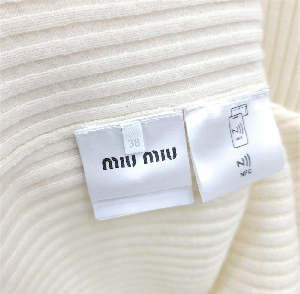 [럭스유] (새상품) 38 / 미우미우 캐시미어 베스트 내츄럴 블루 MMV254