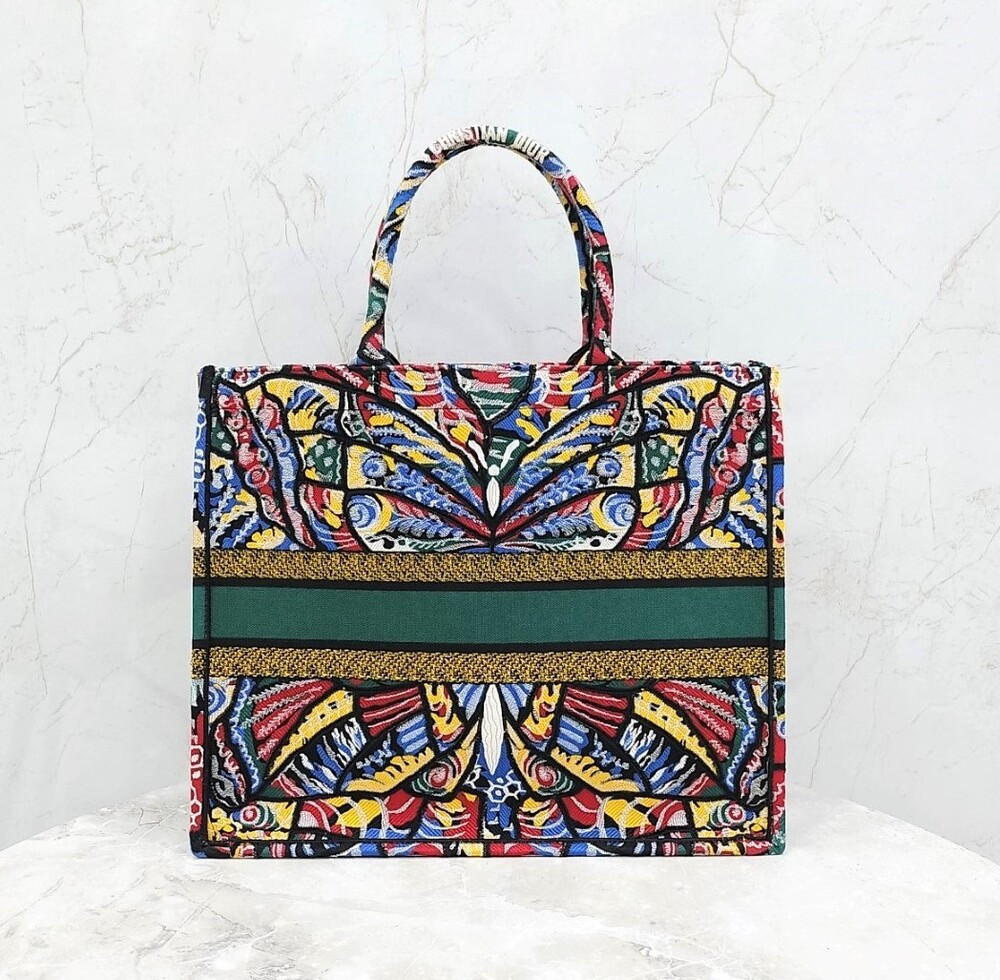 [럭스유] 디올 버터플라이 멀티컬러 캔버스 북토트 백 라지 M1286ZTZF