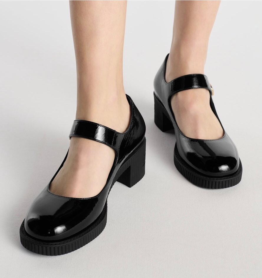 [럭스유] 38.5 / 디올 D-DOLL 펌프스 블랙 유광 메리제인