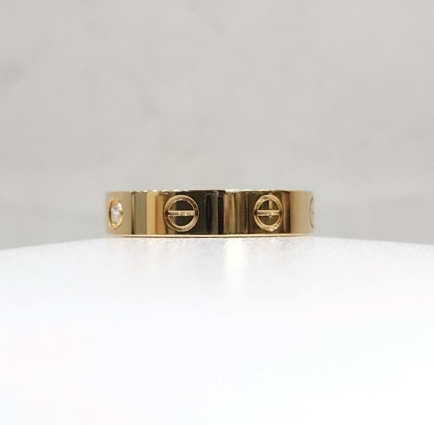 [럭스유] 까르띠에 다이아 1P 러브밴드 링 스몰 52호 B4056100