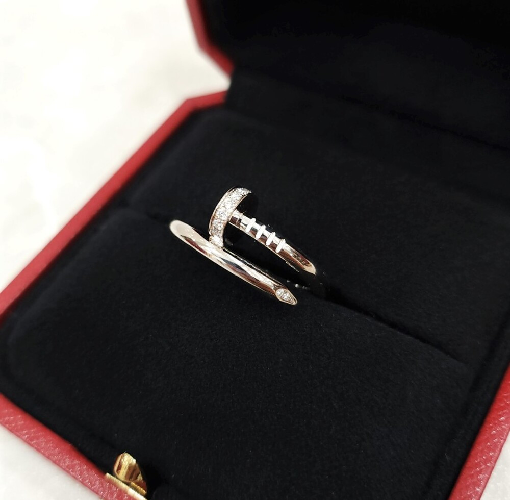 [럭스유] 까르띠에 다이아 저스트앵끌루 링 18K 화이트골드 56호