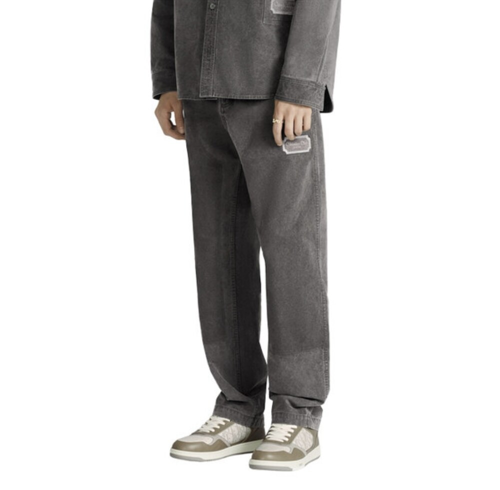 [럭스유] (새상품) 32 / 디올 그레이 콘트라스트 쿠튀르 자수 카펜터 팬츠