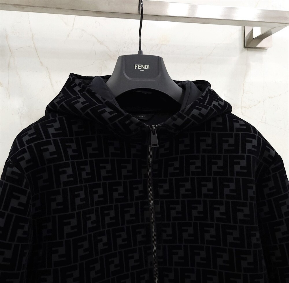 [럭스유] 50 / 펜디 FF 블루종 자켓 후드 집업 FW1040