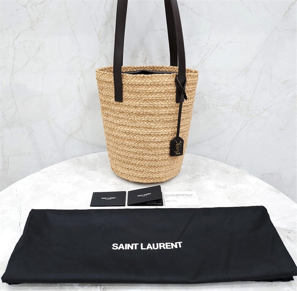 [럭스유] (새상품) 생로랑 파니에 라피아 스몰 숄더백 693240