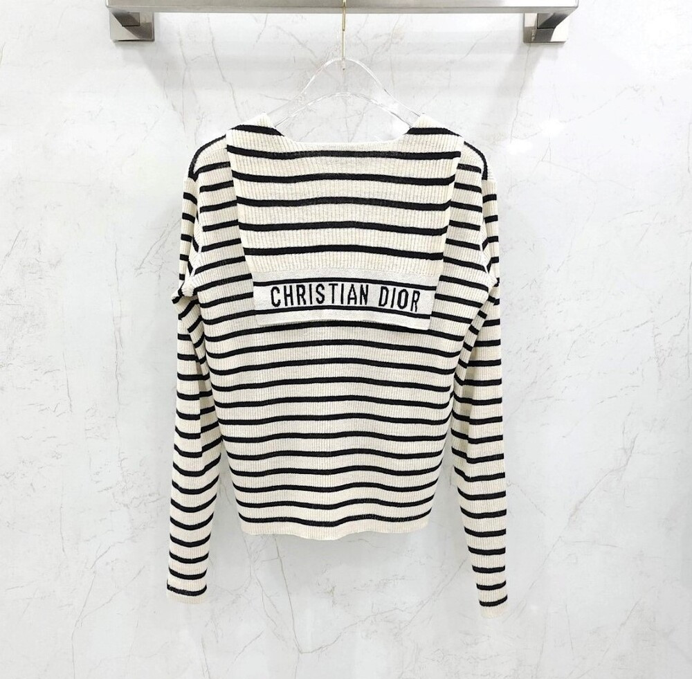 [럭스유] 36 / 디올 리비에라 레이스업 네크라인 스웨터 544S61A7034