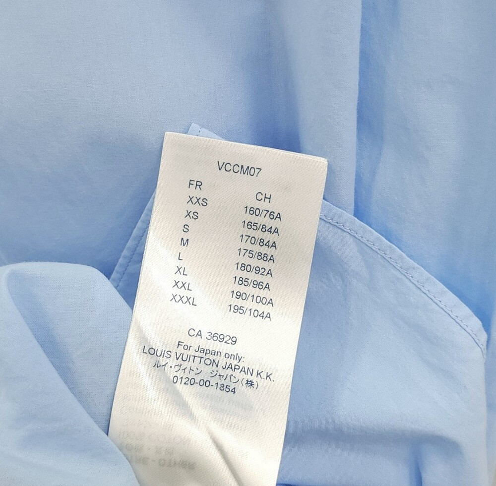 [럭스유] (새상품)  S / 루이비통 로고 프린팅 레귤러 블루 셔츠
