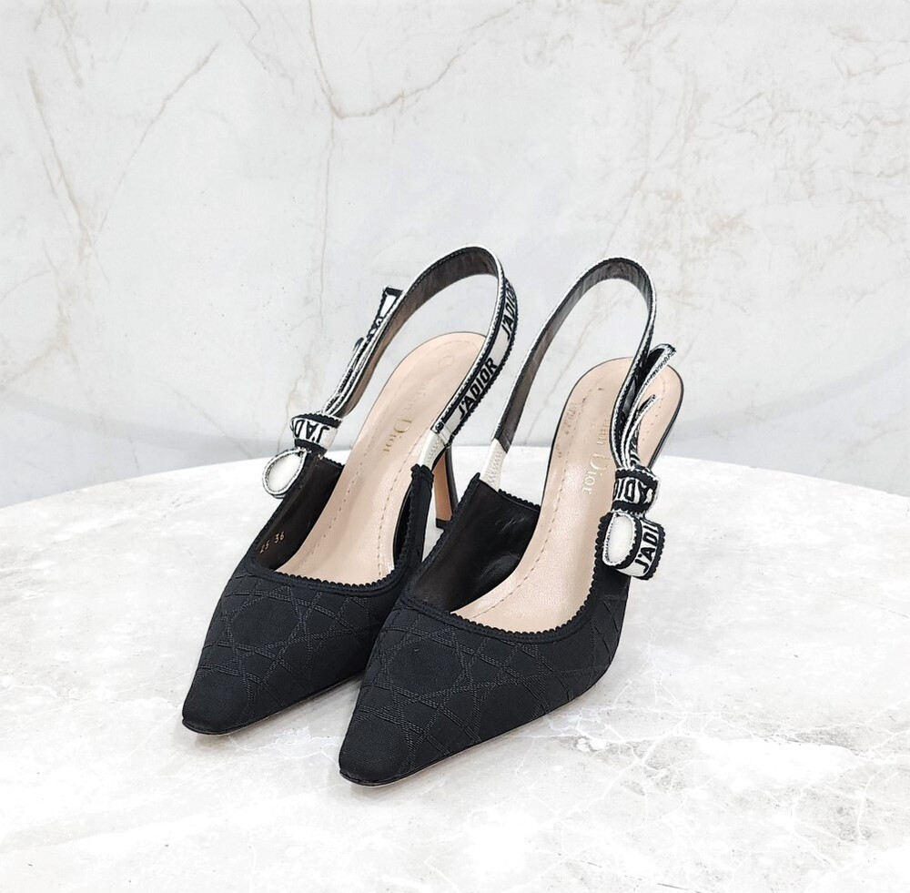 [럭스유] 36 / 디올 자디올 슬링백 펌프스 블랙 까나쥬 KCV373TCE