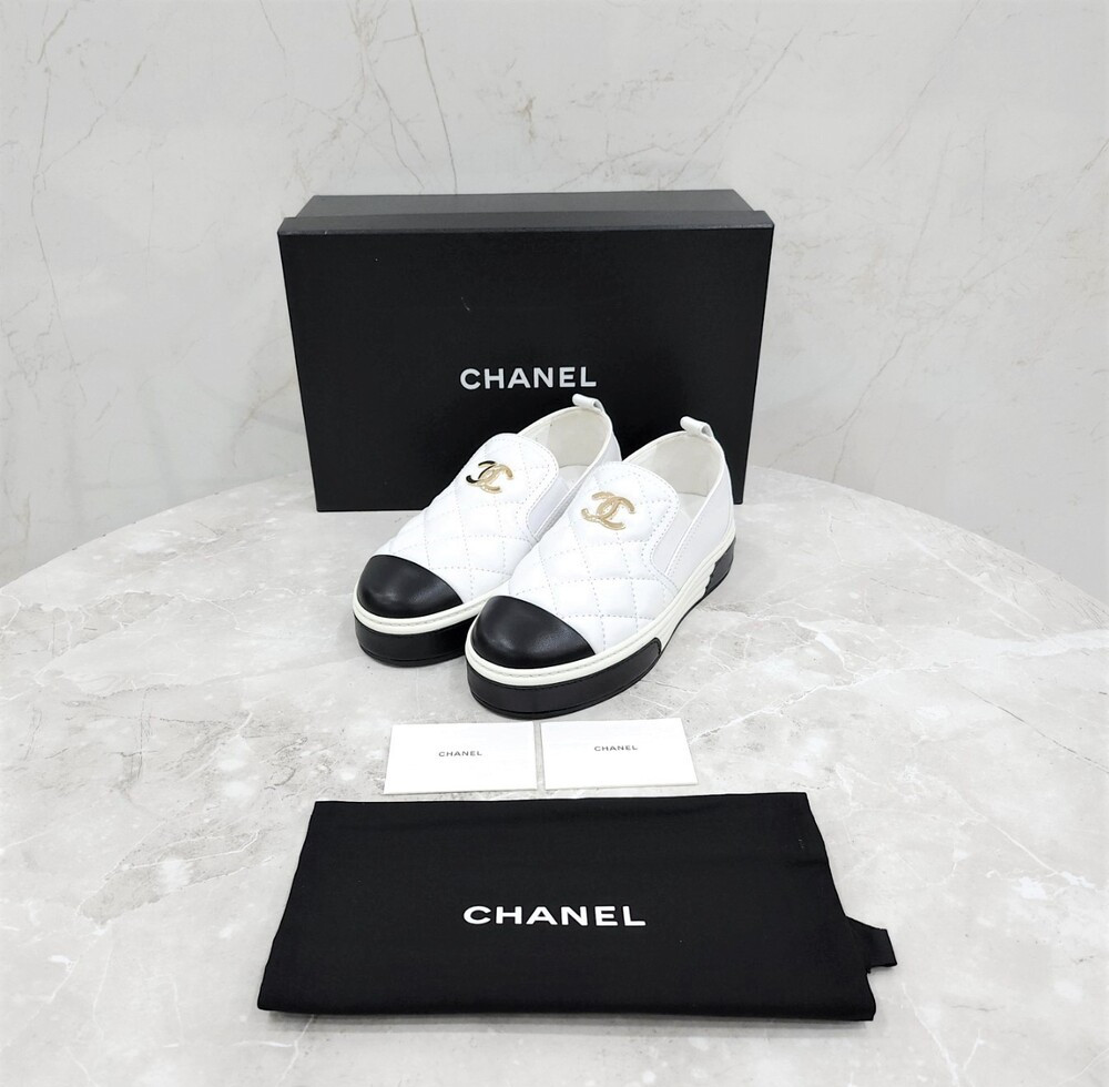 [럭스유] (새상품) 36.5 / 샤넬 CC로고 퀄팅 플랫폼 슬립온 G39180