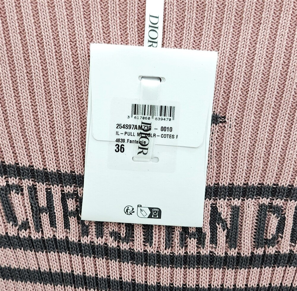 [럭스유] (새상품) 36 / 디올 리비에라 코튼 니트 핑크 그레이