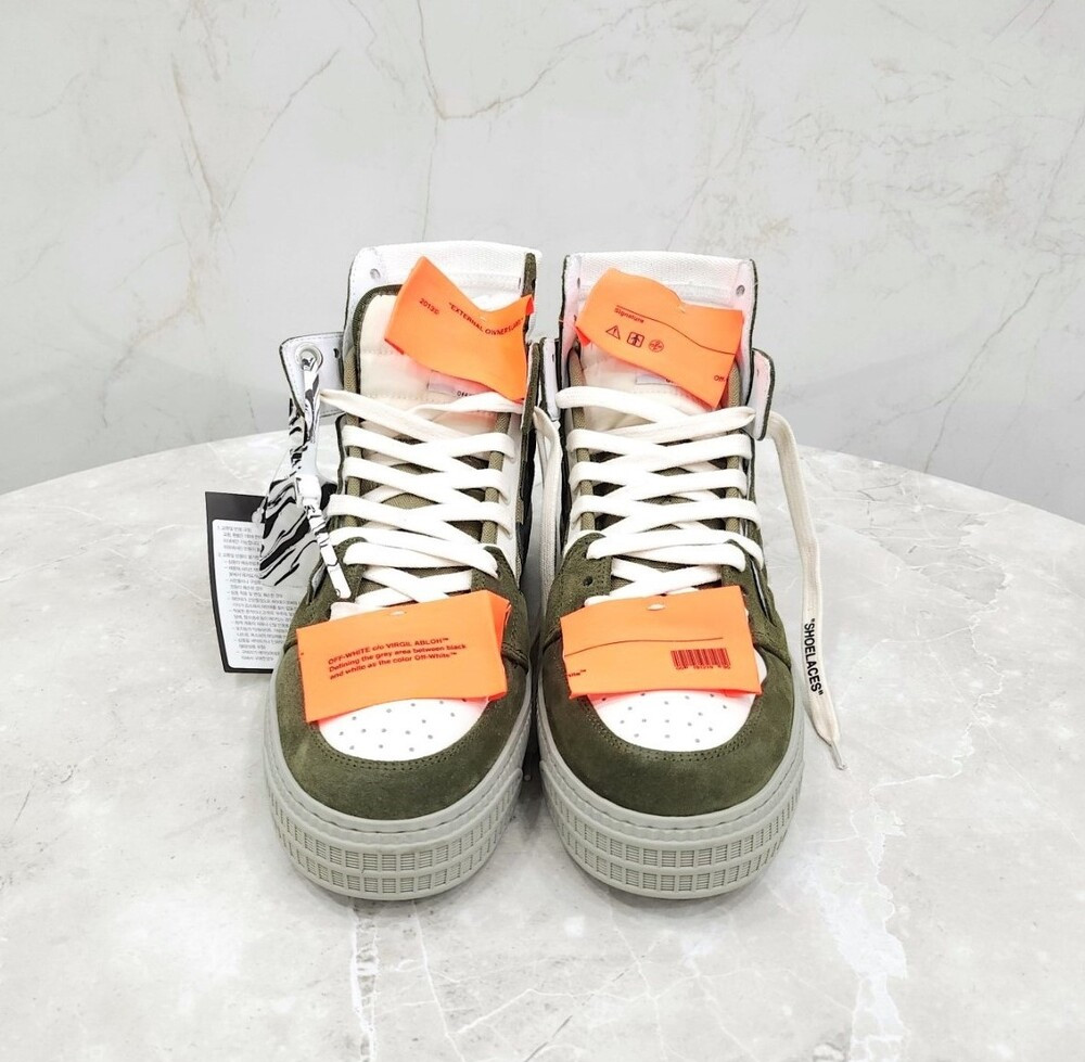 [럭스유] (새상품) 41 / 오프화이트 오프코트 3.0 하이탑 스니커즈 카키