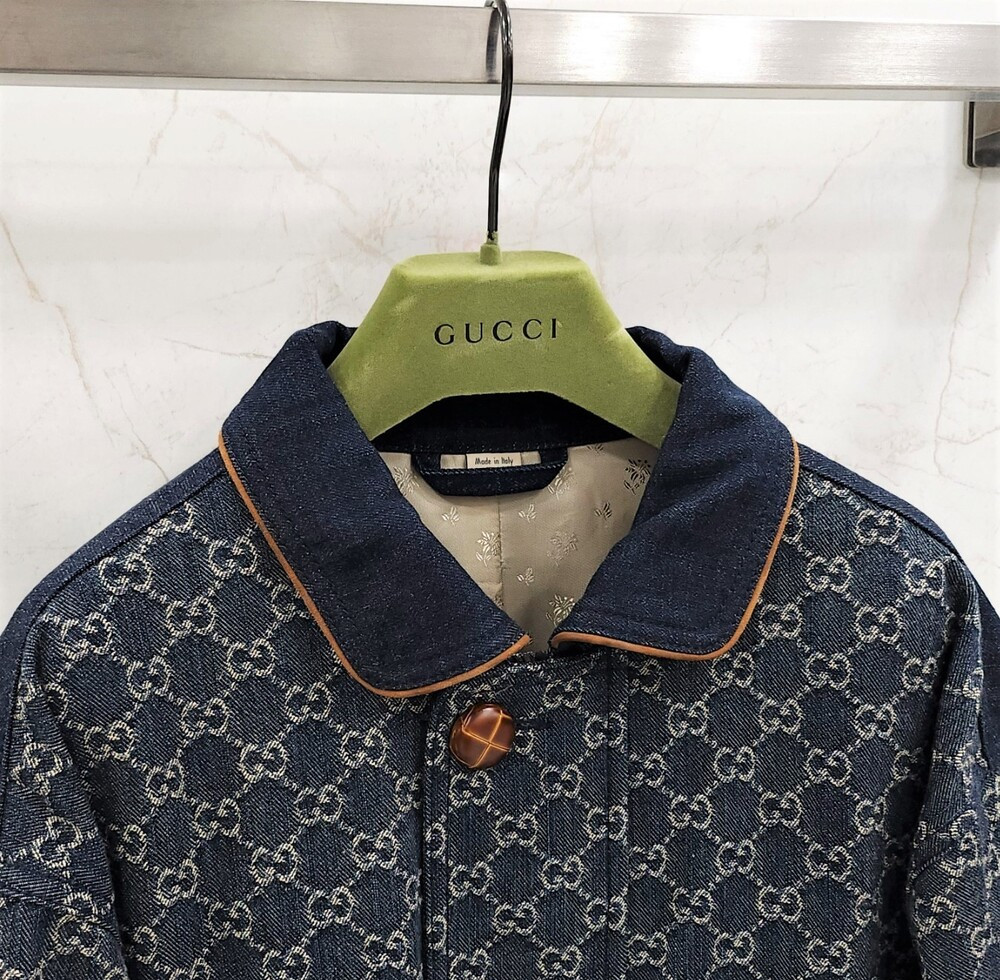 [럭스유] (새상품) 48 / 구찌 GG 에코 워시드 오가닉 봄버 데님 자켓