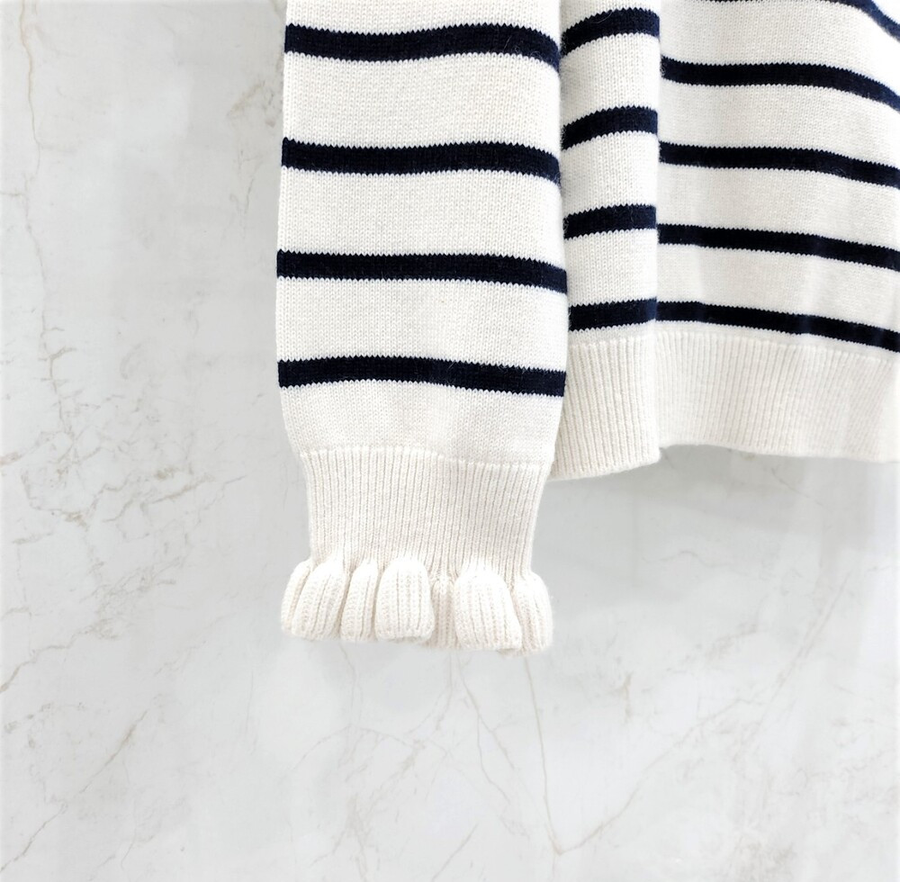 [럭스유] 36 / 샤넬 23C CC로고 시퀸 스트라이프 캐시미어 니트 P74227