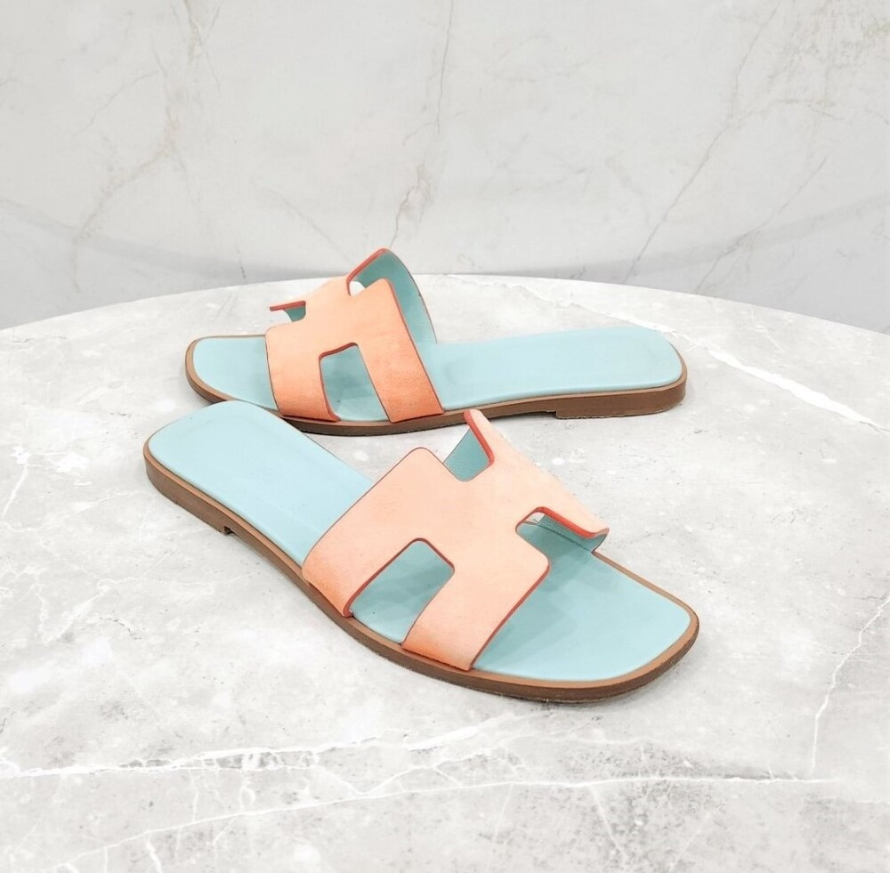 [럭스유] 36 / 에르메스 오렌지 투톤 오란 샌들 슬리퍼