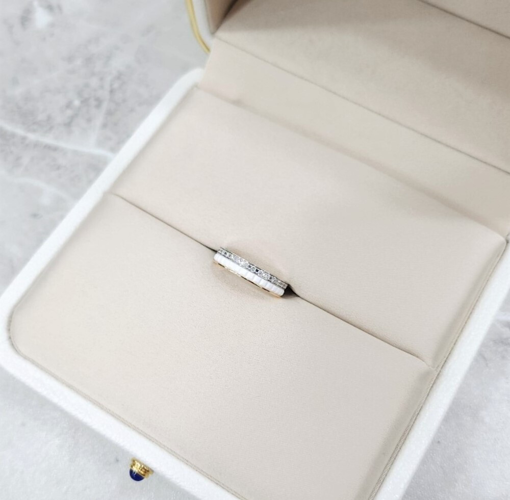 [럭스유] 부쉐론 콰트로 화이트 에디션 웨딩밴드 링 46호