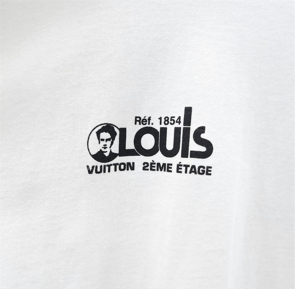 [럭스유] L / 루이비통 화이트 로고 프린팅 플라워 반팔 티셔츠
