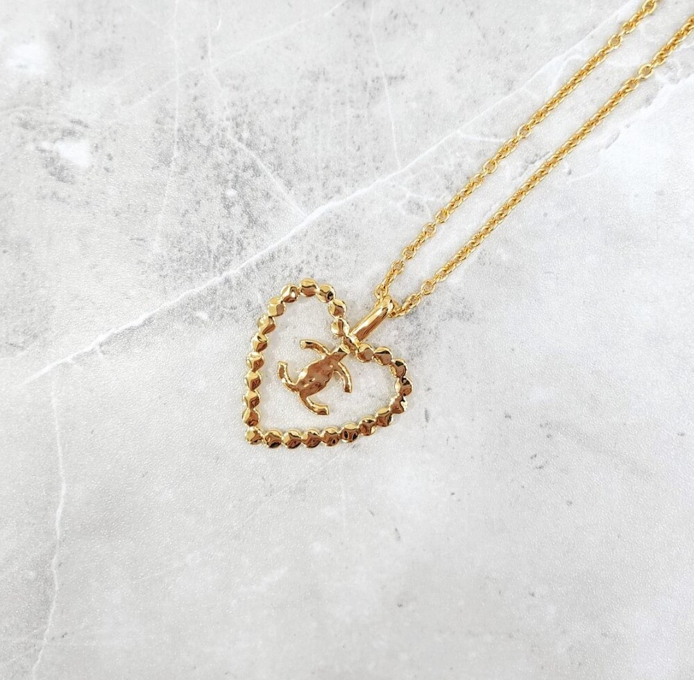 [럭스유] (새상품) 샤넬 CC로고 크리스탈 하트 목걸이 AB9922