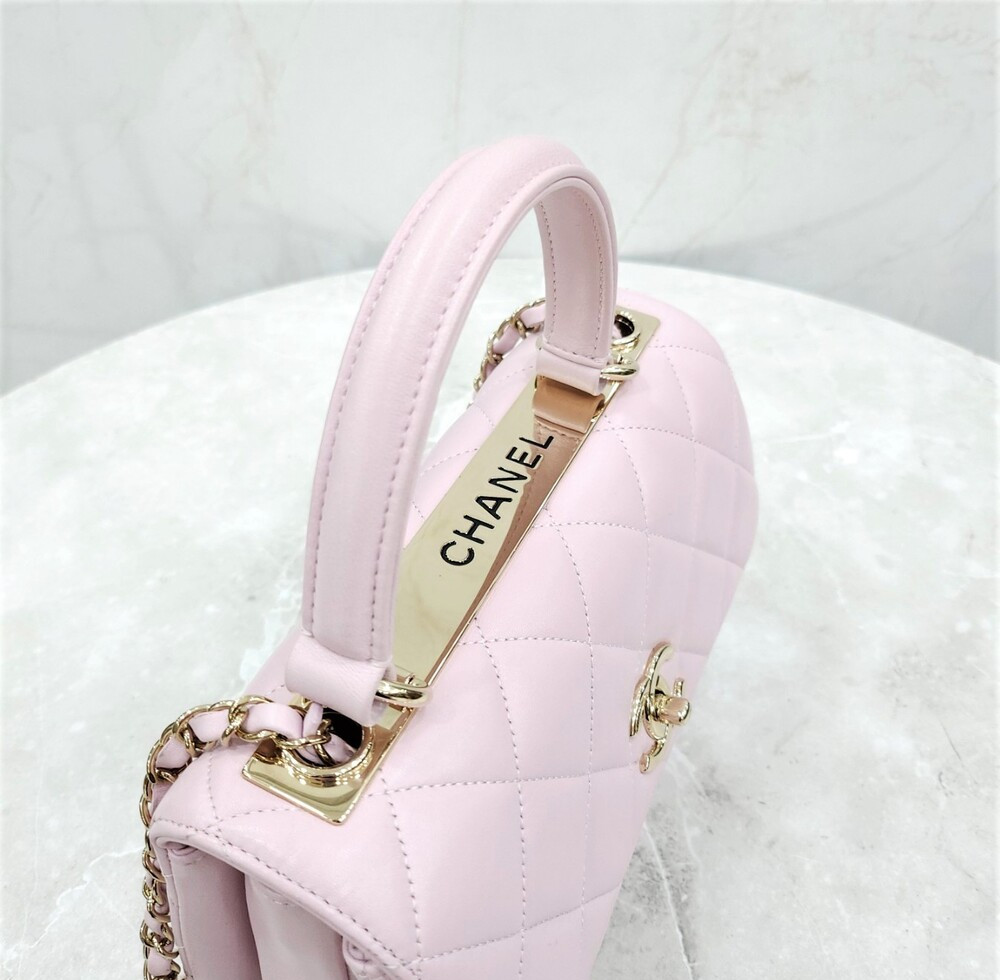 [럭스유] 샤넬 핑크 트렌디CC 램스킨 체인 숄더백 스몰 금장 31번대 A92236