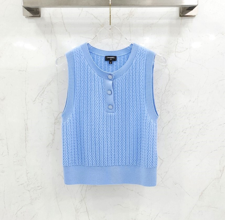 [럭스유] (새상품) 36 / 샤넬 24FW 프리컬렉션 캐시미어 니트 나시 P77893