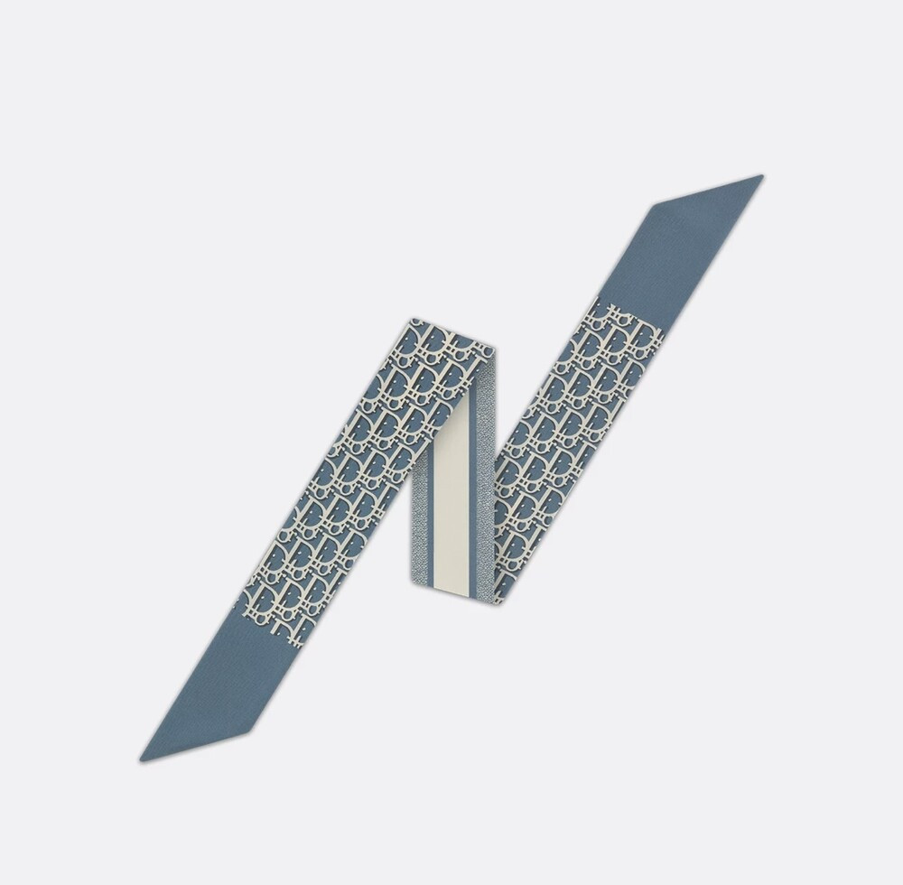 [럭스유] (새상품) 디올 블루 실크 트윌 오블리크 미차 스카프 15DOB106I600