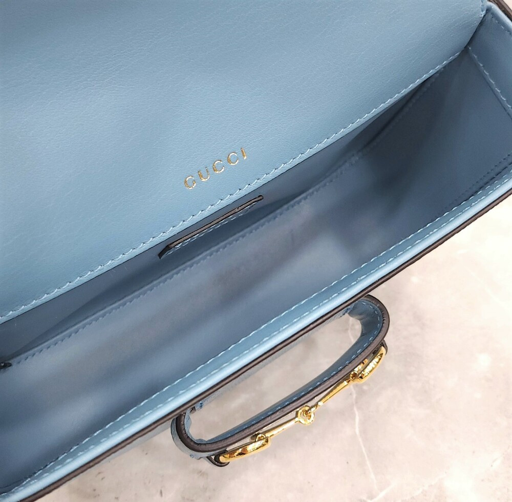 [럭스유] (새상품) 구찌 리자드 1955 홀스빗 블루 미니 백 675801