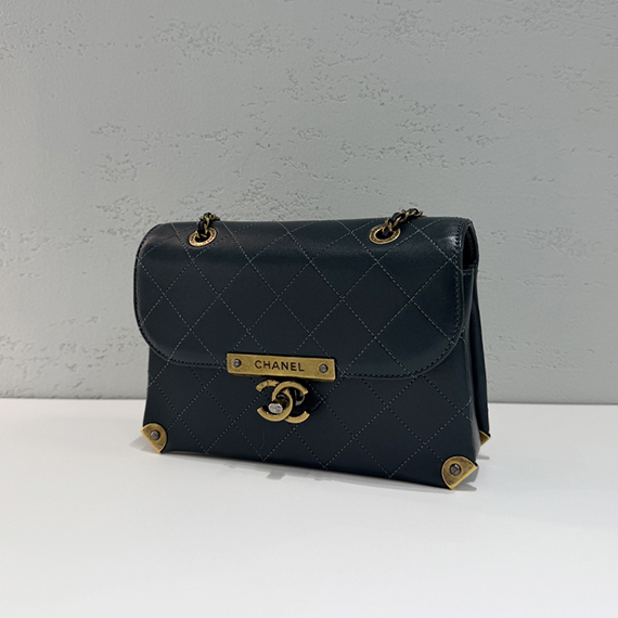 샤넬 플랩백 램스킨 미니 금장 블루그린 숄더백 23번대 A93514