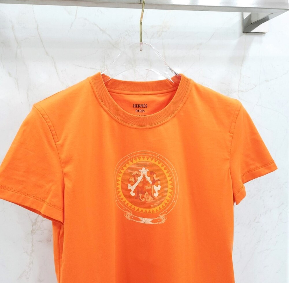 [럭스유] (새상품) 34 / 에르메스 프린티드 스트레이트 반팔 티셔츠