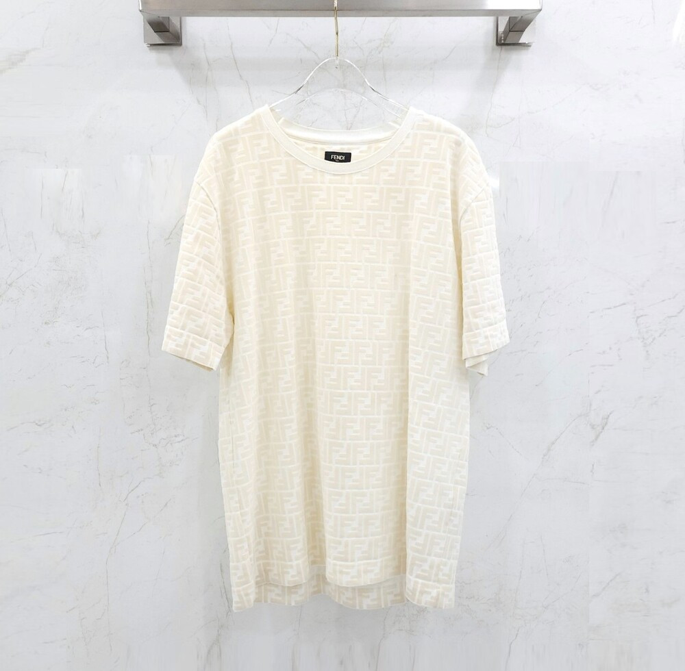 [럭스유] M / 펜디 FF 자카드 벨벳 반팔 티셔츠