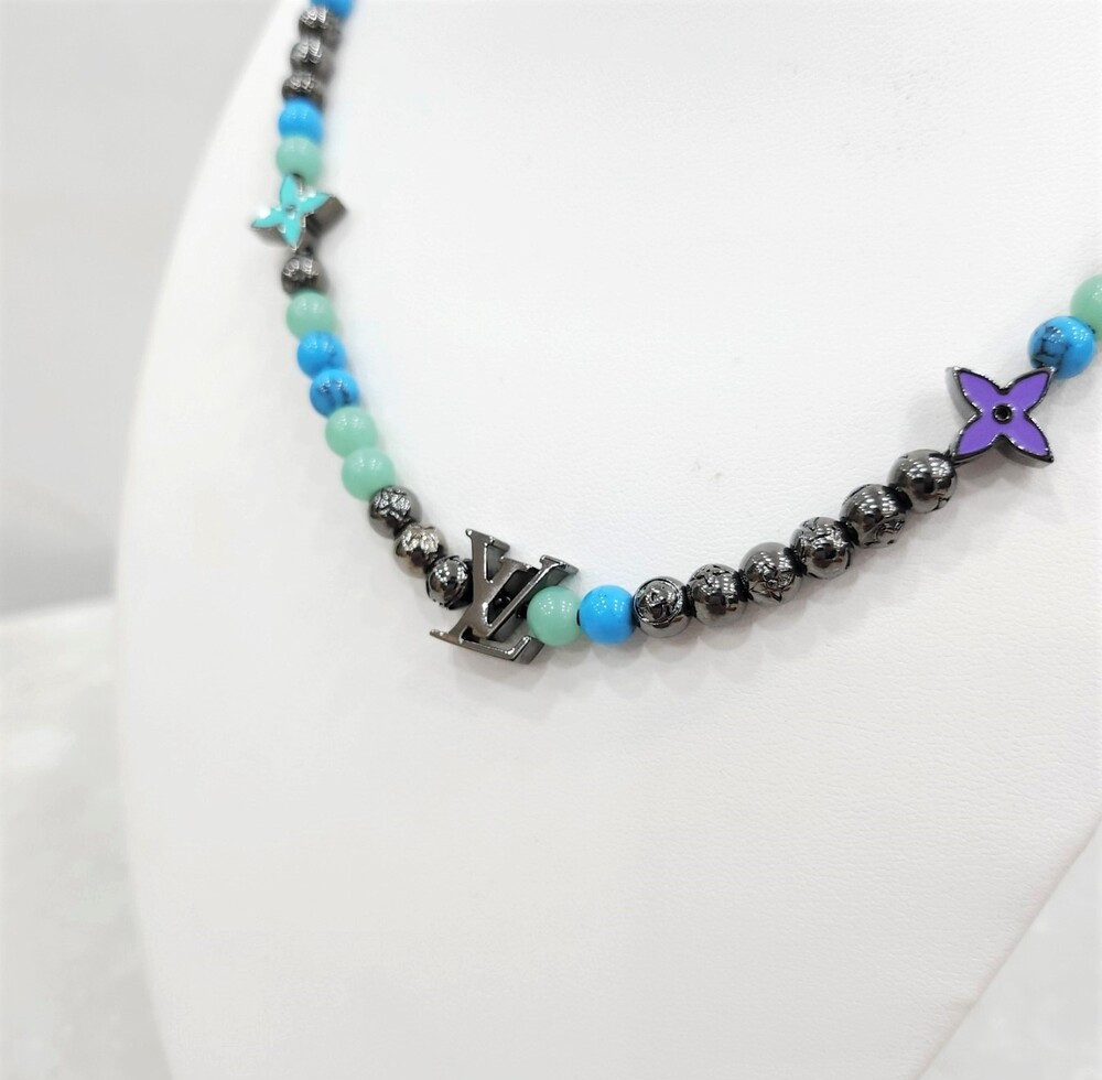 [럭스유] (새상품) 루이비통 LV 모노그램 플라워 보헤미안 시크 비즈 체인 목걸이