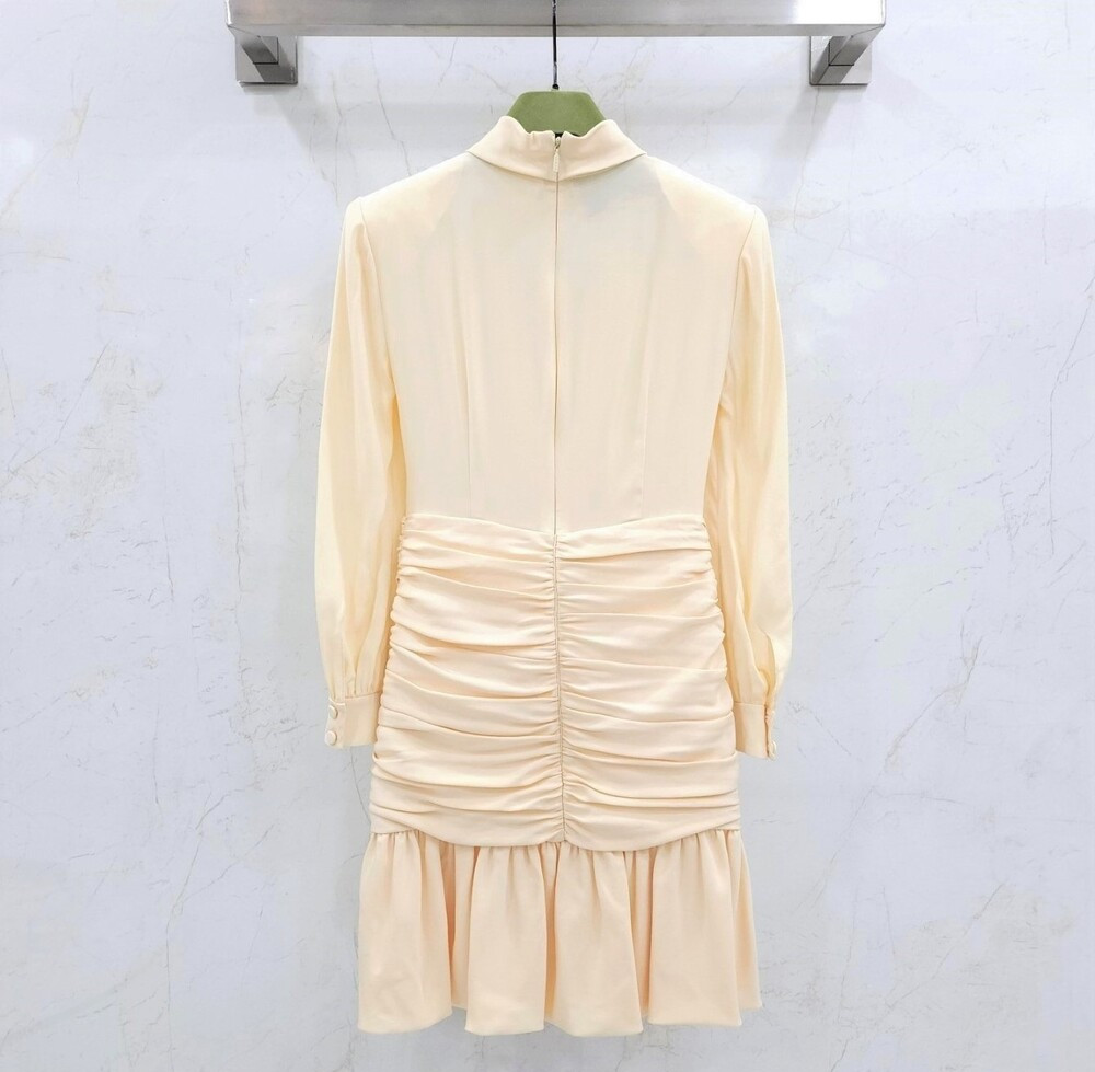 [럭스유] 34 / 구찌 게더 실크 트윌 미니 드레스 원피스 705358