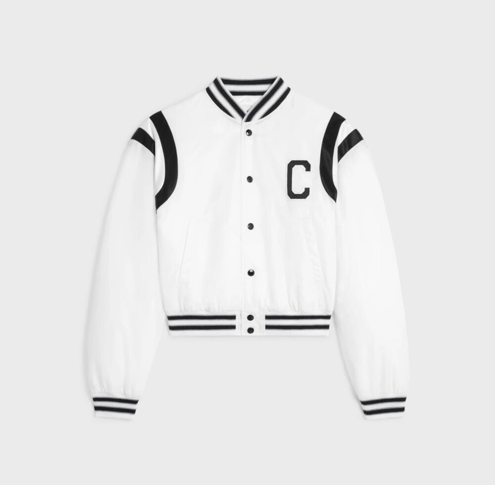 [럭스유] (새상품) 36 / 셀린느 로고 패치 크롭 바시티 봄버 자켓 2W803227R