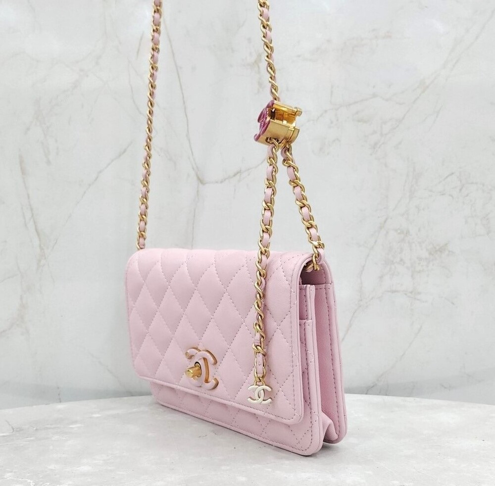 [럭스유] (새상품) 샤넬 핑크 월렛 온 체인 WOC 미니 크로스백 AP3938
