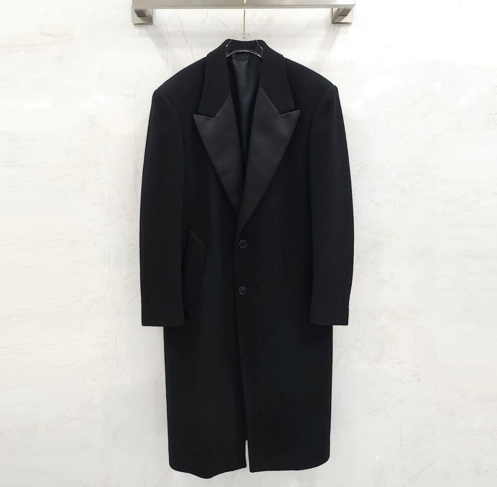 [럭스유] 46 / 라프시몬스 헤링본 블랙 울 롱 코트