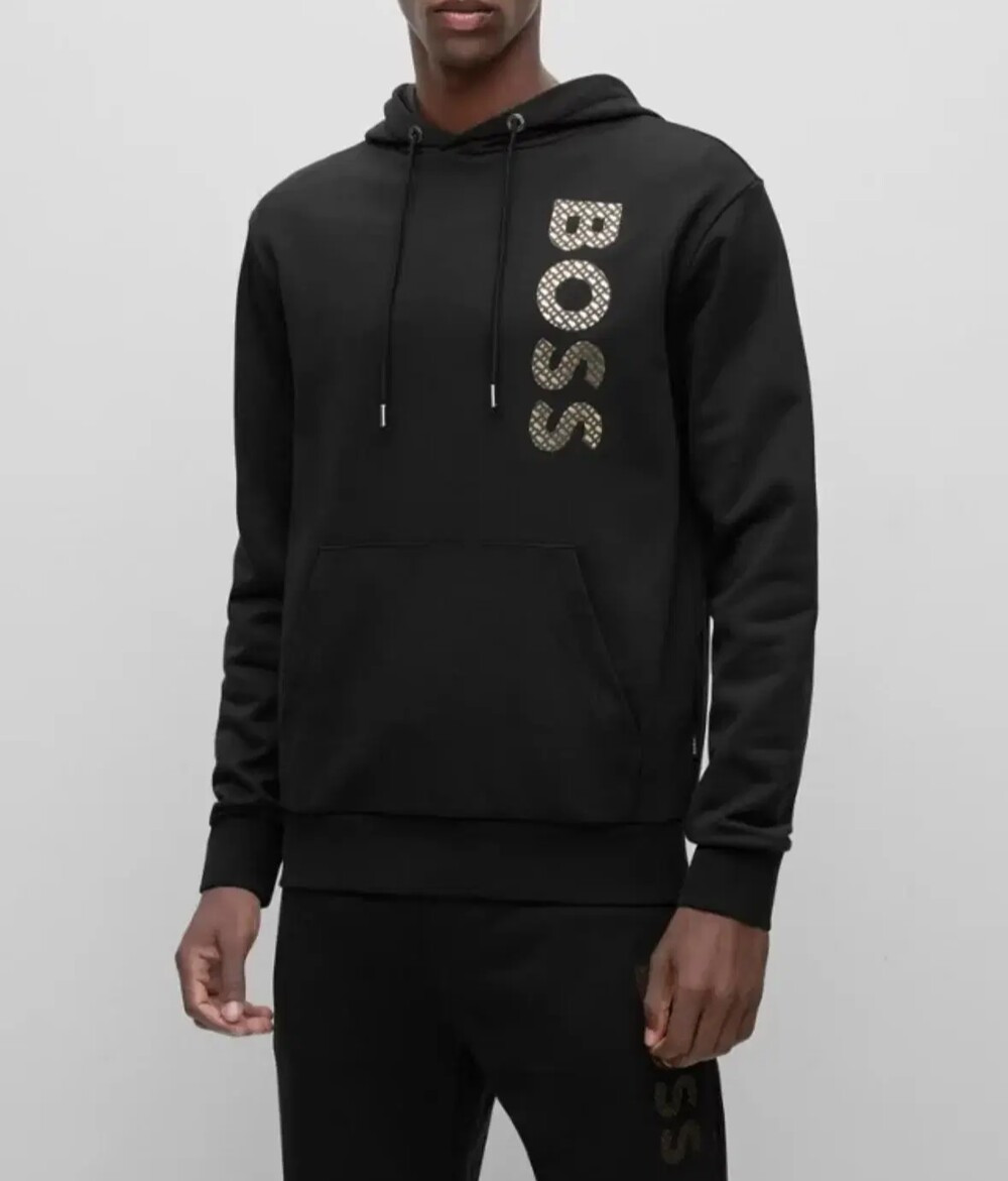 [럭스유] XL / 보스 프렌치 테리 코튼 모노그램 필드 로고 후드티