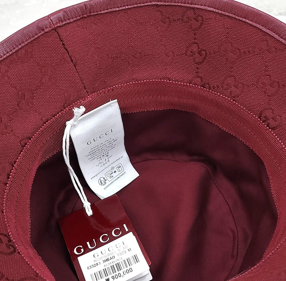 [럭스유] (새상품) 구찌 GG 모노그램 코튼 버킷햇 M 833280