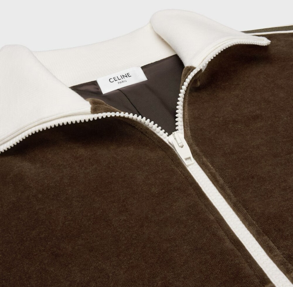 [럭스유] (새상품) S / 셀린느 트리옹프 모티브 벨벳 저지 자켓 2Y16E748Q