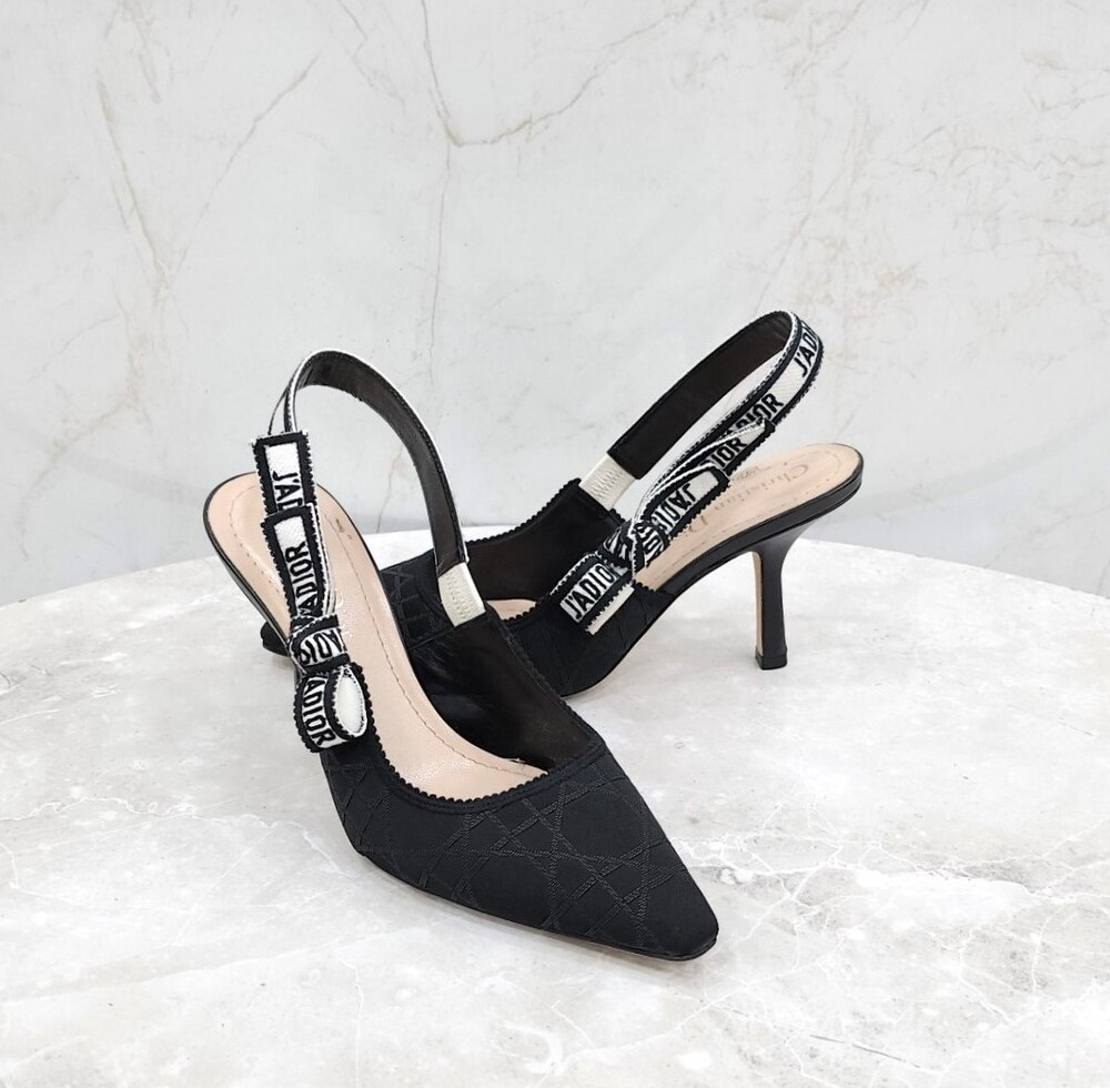 [럭스유] 36 / 디올 자디올 슬링백 펌프스 블랙 까나쥬 KCV373TCE