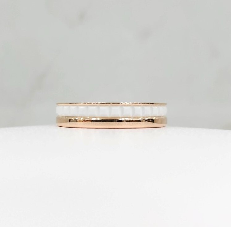 [럭스유] 부쉐론 콰트로 화이트 에디션 웨딩밴드 링 47호