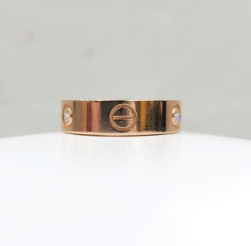 [럭스유] 까르띠에 다이아몬드 3P 러브 반지 55호