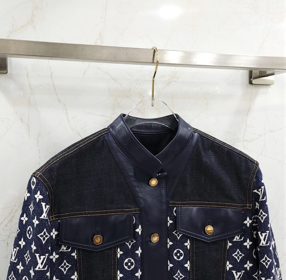 [럭스유] (새상품) 36 / 루이비통 모노그램 레더 데님 자켓 1AC0QL
