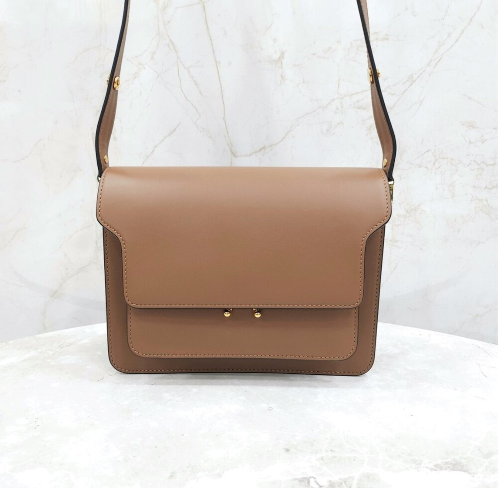 [럭스유] 마르니 미디움 카프스킨 트렁크 숄더백