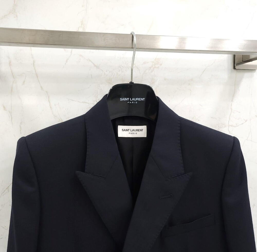 [럭스유] 34 / 생로랑 여성 스트라이프 더블 브레스티드 자켓 649084