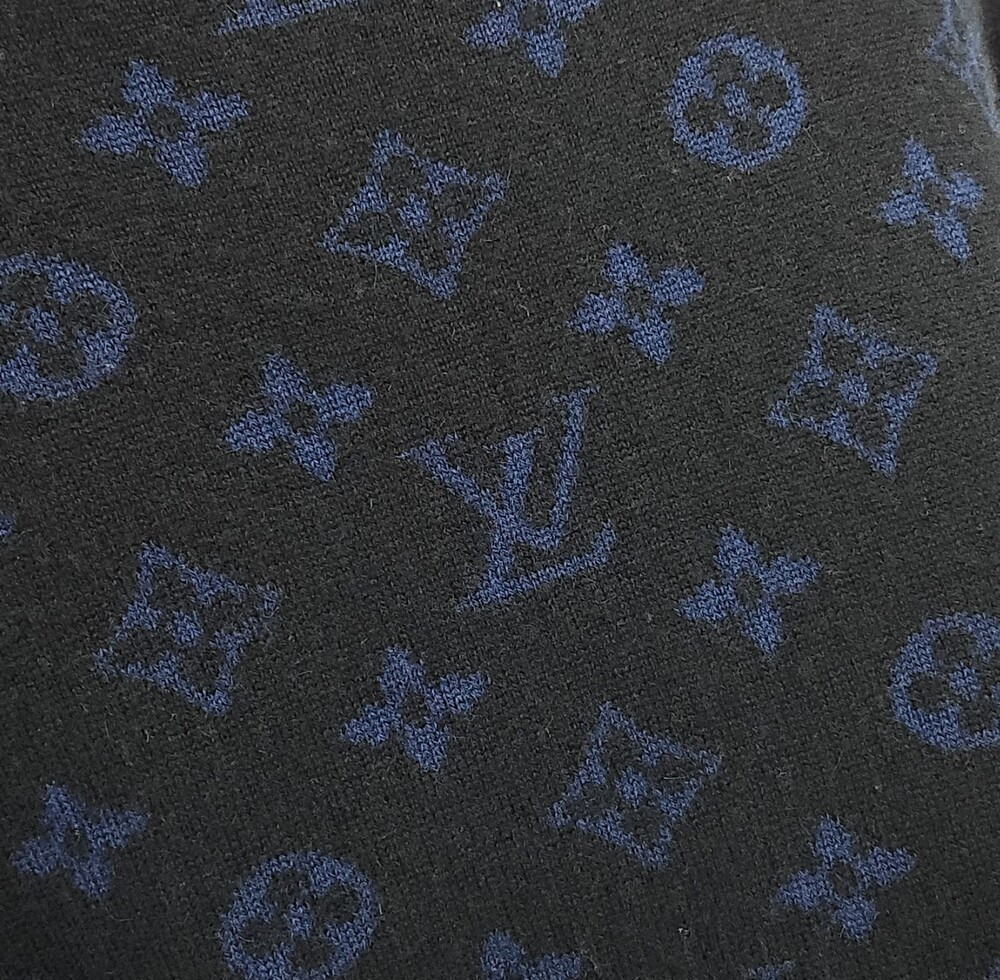 [럭스유] M / 루이비통 네이비 모노그램 하프앤하프 니트