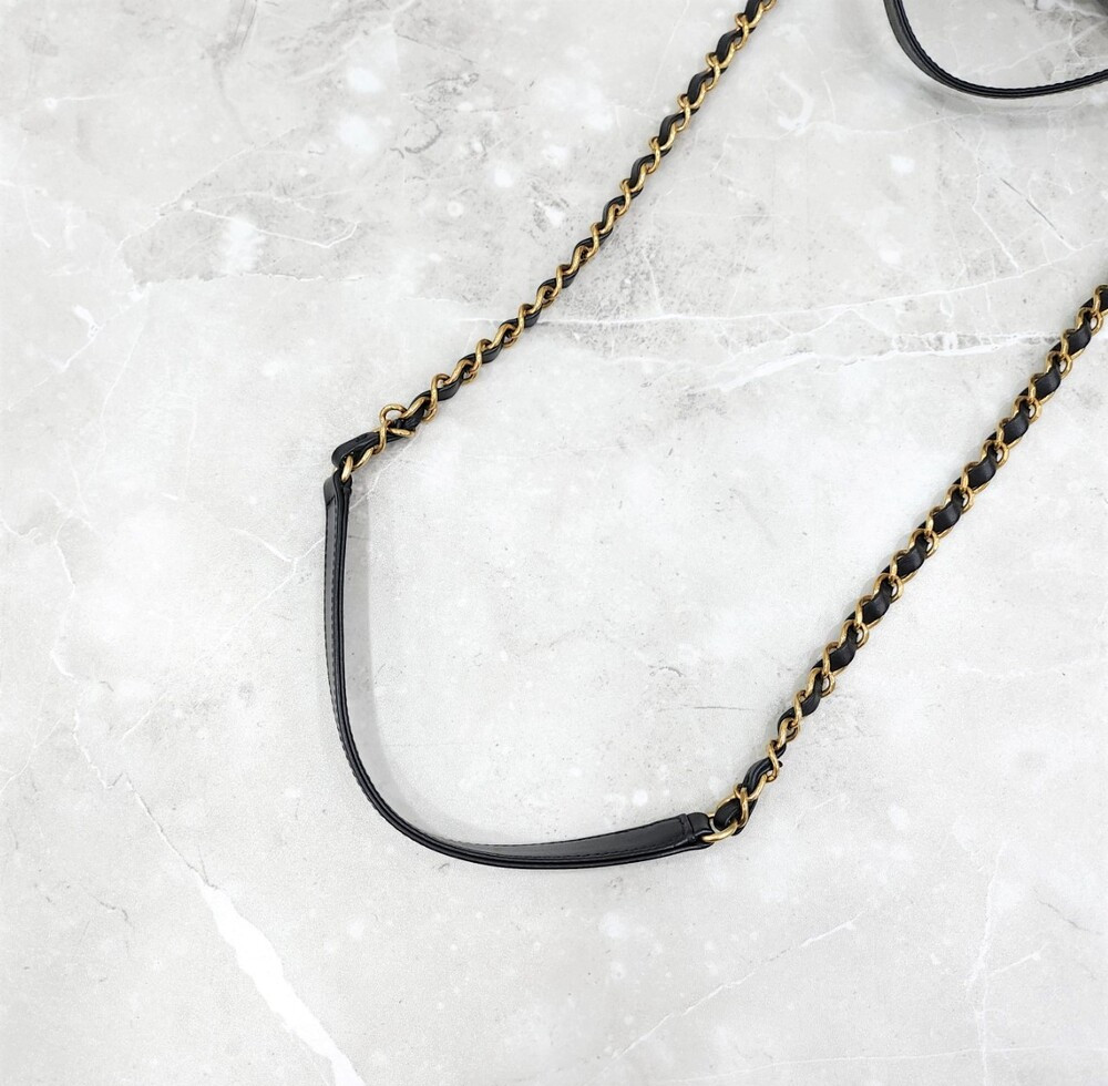 [럭스유] 샤넬 탑핸들 더블 지퍼 볼링백 카프스킨 신형내장칩