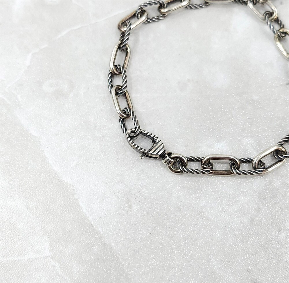 [럭스유] (새상품) 구찌 인터로킹 G 실버 쳬인 팔찌 607158