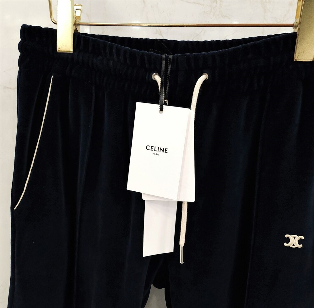 [럭스유] XS / 셀린느 벨벳 저지 트리옹프 플레이 트랙 팬츠 2Z020679I