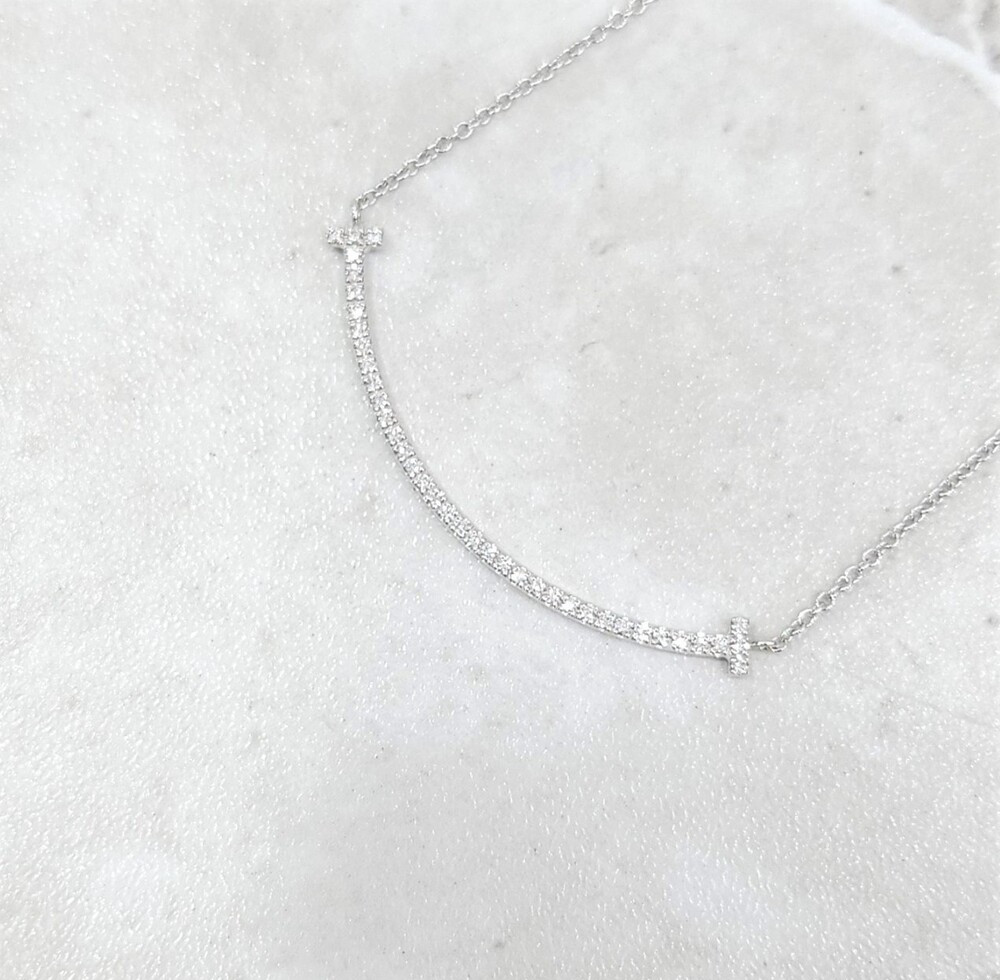 [럭스유] 티파니앤코 다이아 스마일 화이트골드 목걸이 스몰 63104949