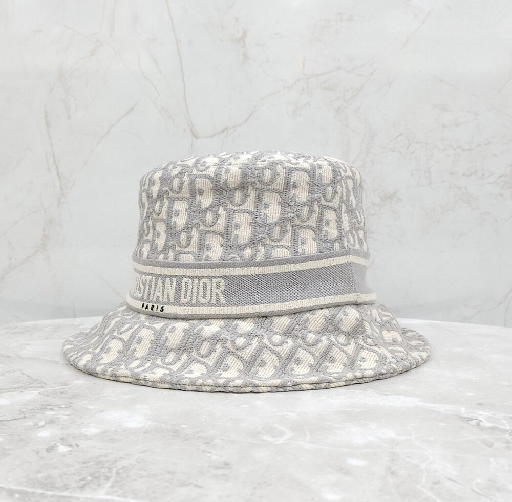 [럭스유] 디올 오블리크 버킷햇 자수 그레이 58 11DOB923I132